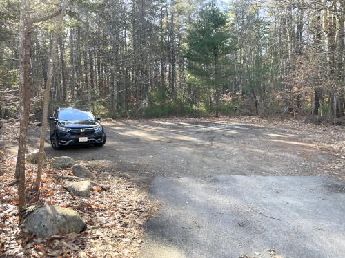 parking in December at Black Pond Nature Preserve in eastern Massachusetts