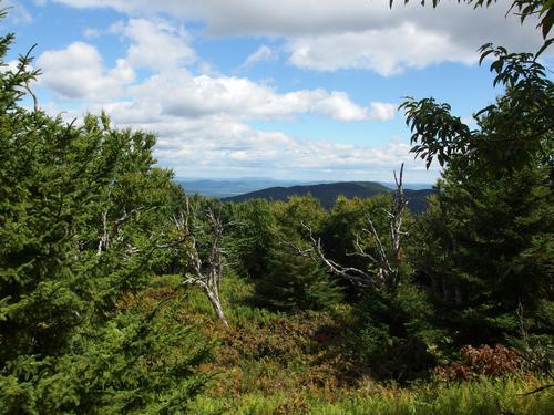 limited view from Black Snout North Mountain in the Ossipee Range in central New Hampshire