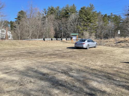 parking in March at Blackwater River Loop near Hopkinton in southern New Hampshire