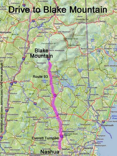 Blake Mountain drive route