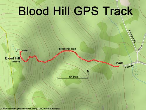 GPS track to Blood Hill in Massachusetts