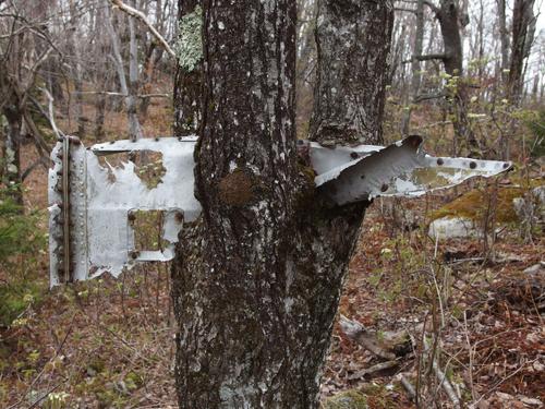 a piece of the AT-6 plane crash at Blood Mountain in New Hampshire