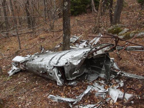 remains of the AT-6 plane crash in 1949 on Blood Mountain in southern New Hampshire