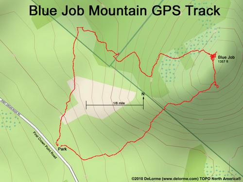 GPS track to Blue Job Mountain in New Hampshire