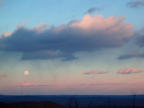 moonrise as seen from the fire tower atop Blue Job Mountain in southern New Hampshire