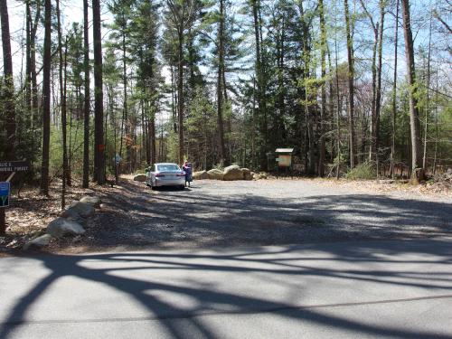 parking lot at Bockes Forest in southern New Hampshire