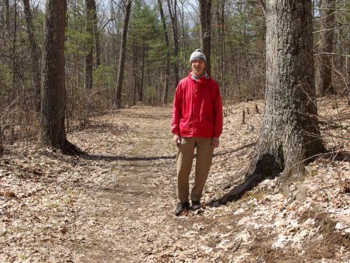 Fred stands for a photo in April on one of the lumber-road trails at Bockes Forest in southern New Hampshire