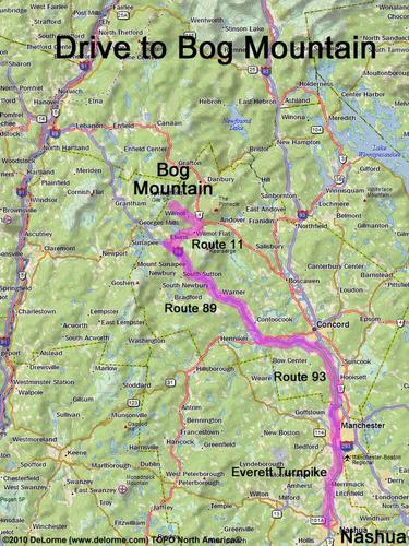 Bog Mountain drive route