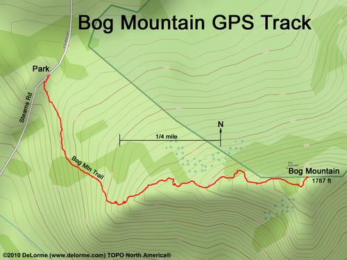 GPS track to Bog Mountain in New Hampshire