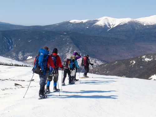 winter hikers on Mount Guyot in New Hampshire
