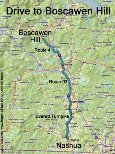 Boscawen Hill drive route