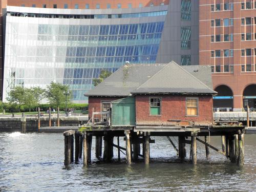 old wharf at the renovated Boston waterfront in Massachusetts