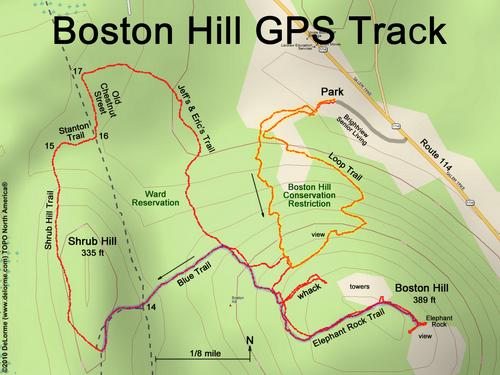 GPS track at Boston Hill at North Andover in northeastern Massachusetts)