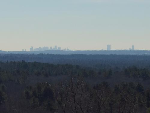 view of the Boston skyline from Boston Hill at North Andover in northeastern Massachusetts)