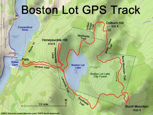 GPS track at Boston Lot in western New Hampshire
