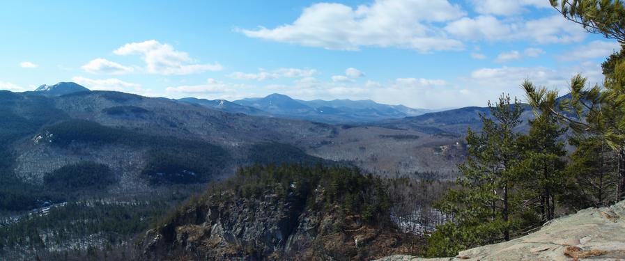 A view of Passaconaway Valley as seen from the summit ledge of Boulder Loop in NH on February 2006