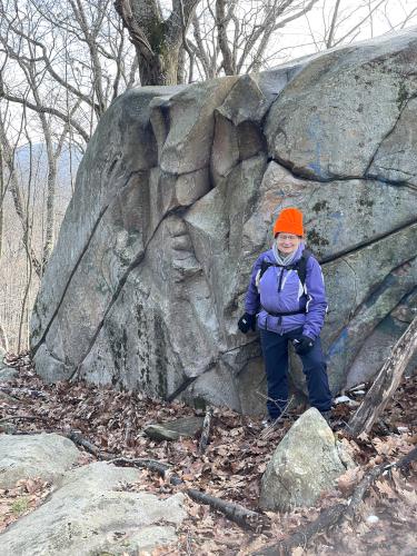 boulder in December at The Boulders in western MA