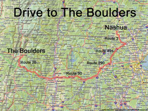 The Boulders drive route