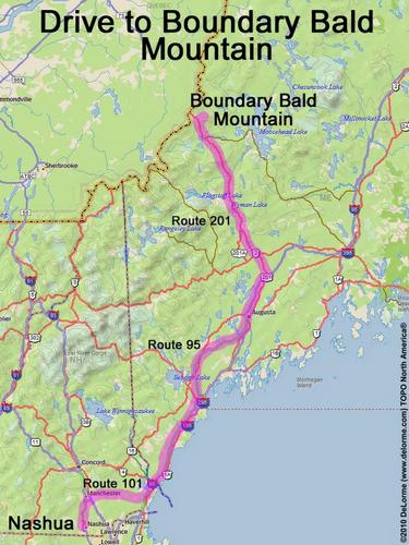 Boundary Bald Mountain drive route