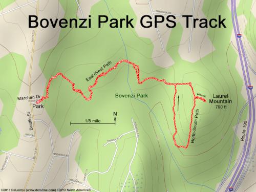 GPS track in May at Bovenzi Park in northeast Massachusetts