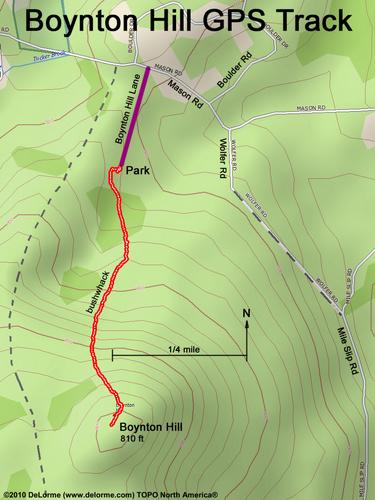GPS track to Boynton Hill in New Hampshire