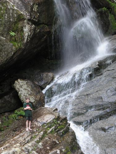 in July Anthony gets up close to Bridal Veil Falls in New Hampshire