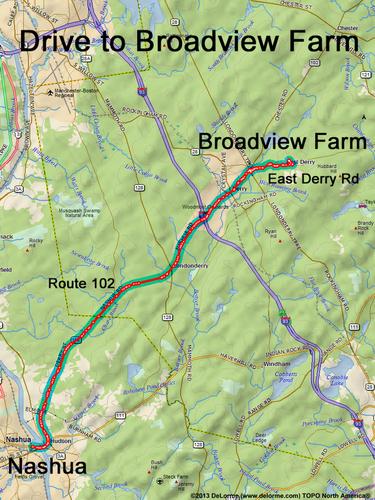 Broadview Farm Conservation Area drive route