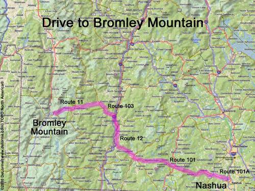 Bromley Mountain drive route