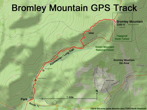 Bromley Mountain gps track