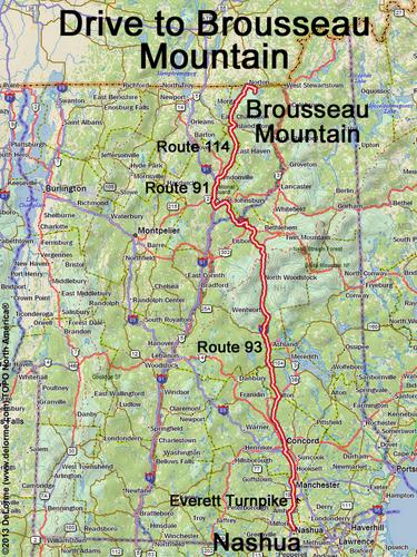 Brousseau Mountain drive route