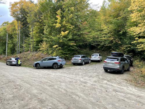 parking in October on Brown Ash Swamp Mountain in New Hampshire