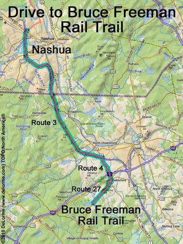 Bruce Freeman Rail Trail drive route