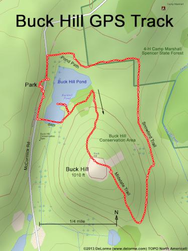 GPS track in January at Buck Hill in eastern Massachusetts
