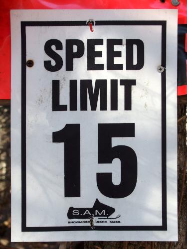 speed-limit sign in January at Buck Hill in eastern Massachusetts