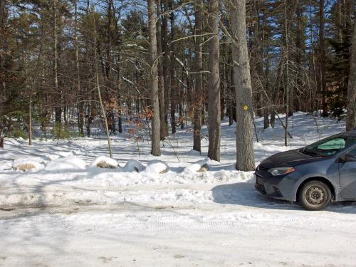 parking in February at Bugsmouth Hill in southeastern New Hampshire