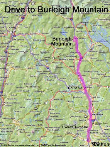 Burleigh Mountain drive route