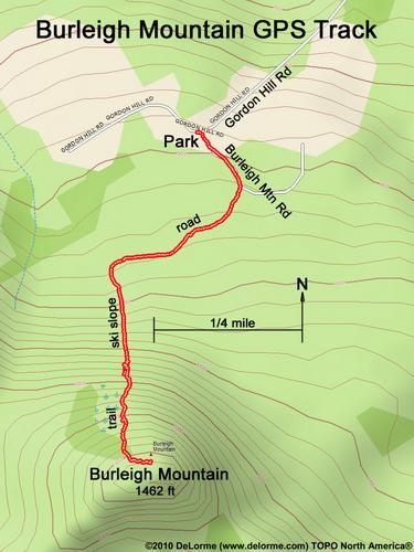GPS track to Burleigh Mountain in New Hampshire