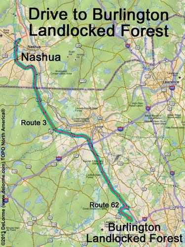 Burlington Landlocked Forest drive route