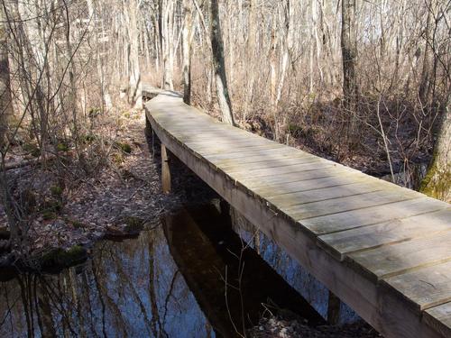 footbridge at Burlington Landlocked Forest in eastern Massachusetts