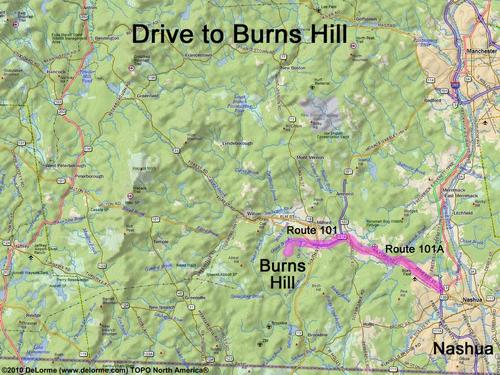 Burns Hill drive route