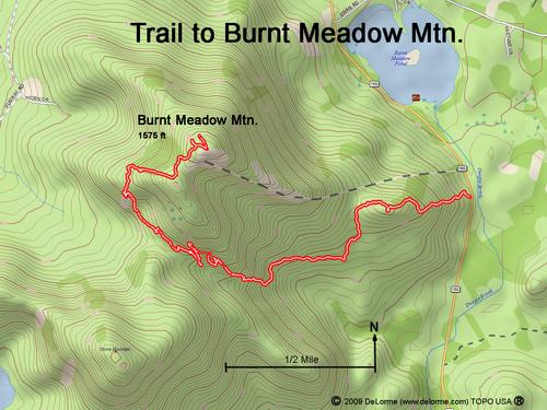 GPS track to Burnt Meadow Mountain in Maine