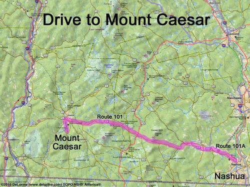 Mount Caesar drive route