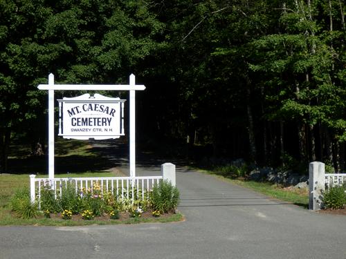entrance to Mount Caesar Cemetery in New Hampshire
