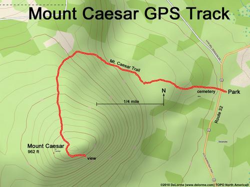 GPS track to Mount Caesar in New Hampshire