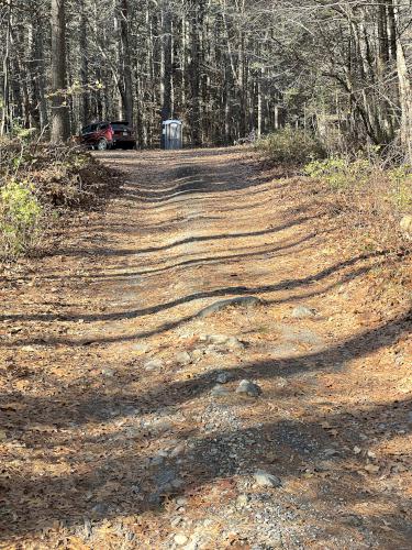 access road in November to Camp Acton in northeast MA