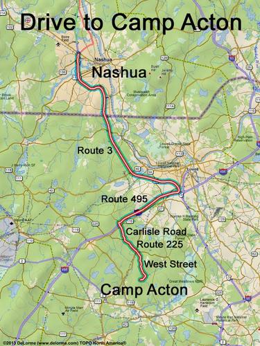 Camp Acton drive route