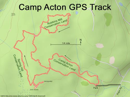 GPS track in November at Camp Acton in northeast MA