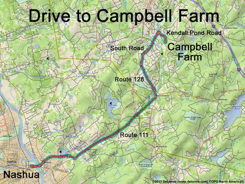 Campbell Farm drive route