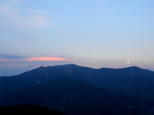moonrise over Mount Lincoln as seen from Cannon Mountain in New Hampshire
