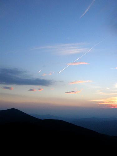 sunset over North Kinsman Mountain as seen from Cannon Mountain in New Hampshire